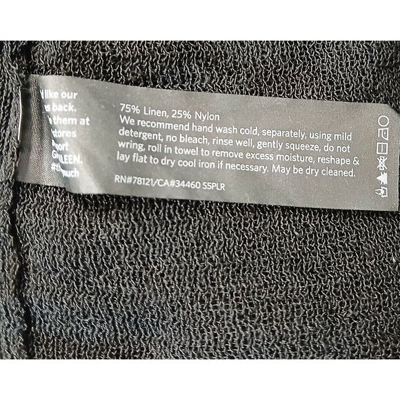 Eileen fisher womens xl linen knit tank shell top black boat neck shirt - Picture 8 of 9